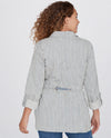 RUBY RD 78930 FRONT TIE SNAP BUTTON STRIPE JACKET WHITE MULTI BACK