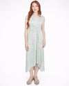 RUBY ROAD 42482 DOT PRINT HI LO DRESS light olive