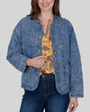RUBY ROAD 50931 PETITE QUILTED DENIM JACKET light indigo