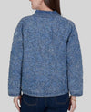 RUBY ROAD 50931 PETITE QUILTED DENIM JACKET light indigo back