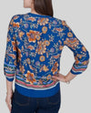 RUBY ROAD 50941 PETITE FLORAL TIE FRONT TOP cobalt back