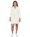RUBY ROAD 76481 HALF ZIP FLECK KNIT DRESS IVORY