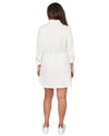 RUBY ROAD 76481 HALF ZIP FLECK KNIT DRESS IVORY BACK