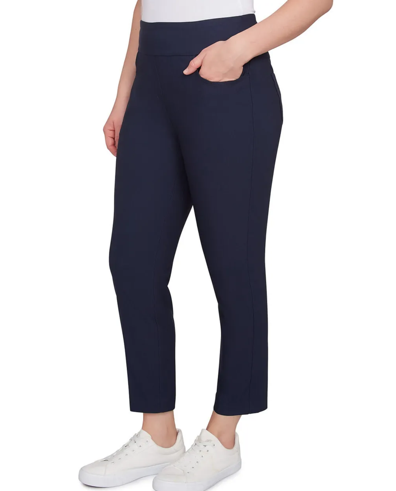 RUBY ROAD 83309 COMFORT SILKY TECH ANKLE PANT NAVY
