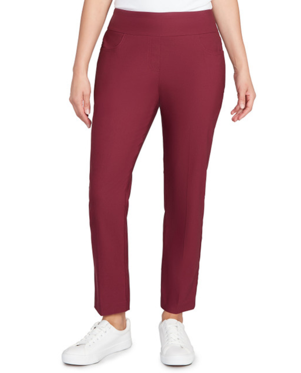 RUBY ROAD 83309 COMFORT SILKY TECH ANKLE PANT RAISIN