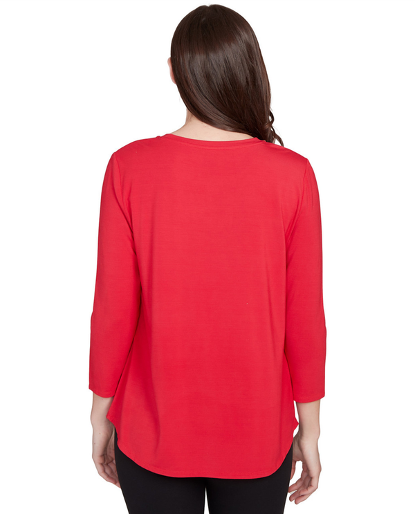 RUBY ROAD 12351 EMB SCOOP NCK TOP