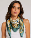 S2217-4 FLORAL PRINT SCARF teal