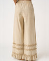 S70629A RUFFLE TRIM POCKET PANT NATURAL