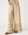 S70629A RUFFLE TRIM POCKET PANT NATURAL