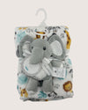 SAFARI FRIENDS BABY BLANKET & STROLLER TOY 