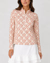 SAGE 301004153 PRINT HALF ZIP TOP beige