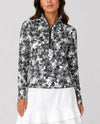 SAGE 301004153 PRINT HALF ZIP TOP black