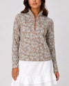 SAGE 301004153 PRINT HALF ZIP TOP brown