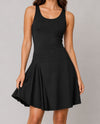 SAGE EZX1328 ASYMMETRICAL PLEATED UNITARD black