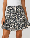 SAGE EZX1609 PRINT FLYER RUFFLED SKORT black