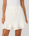SAGE EZX1609 SOLID FLYER RUFFLED SKORT beige