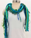 SCARVES OF WESTWOOD FIBER SCARF 331 LIME/TURQ