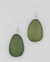 SYLCA SD18E46 TEAR DROP DANGLE EARRING FOREST GREEN