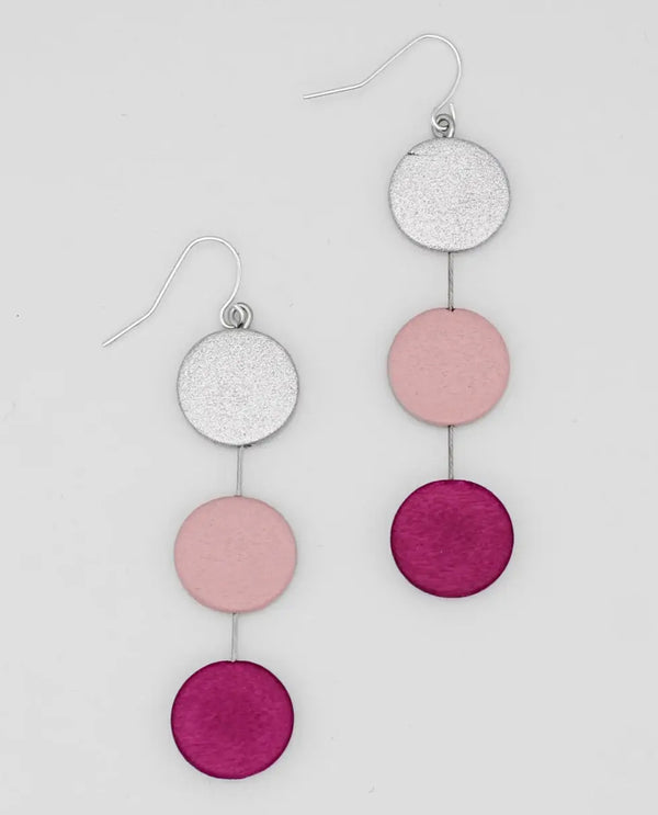 SYLCA SD23E12 ASHLYN DANGLE EARRING PINK