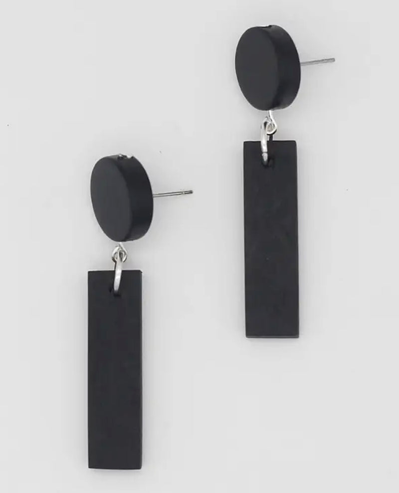 SYLCA SD24E01 ANYA WOOD DANGLE EARRING BLACK