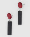 SYLCA SD24E01 ANYA WOOD DANGLE EARRING RED