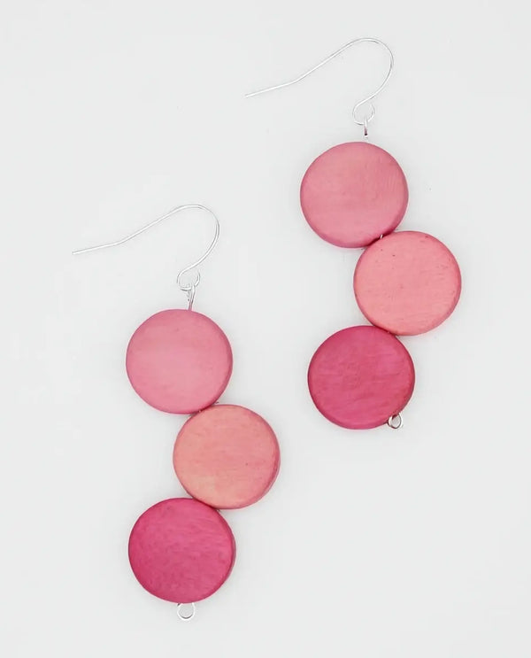 SYLCA SD24E18 TRIPLE STACKED EARRING BUBBLEGUM