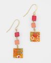 SYLCA SD24E23 WHIMSICAL FLORAL DROP EARRING PEACH
