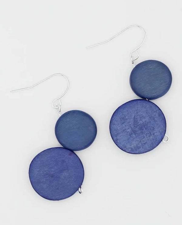 SYLCA SD25E02 GEORGIE TWO BEAD DROP EARRING BLUE
