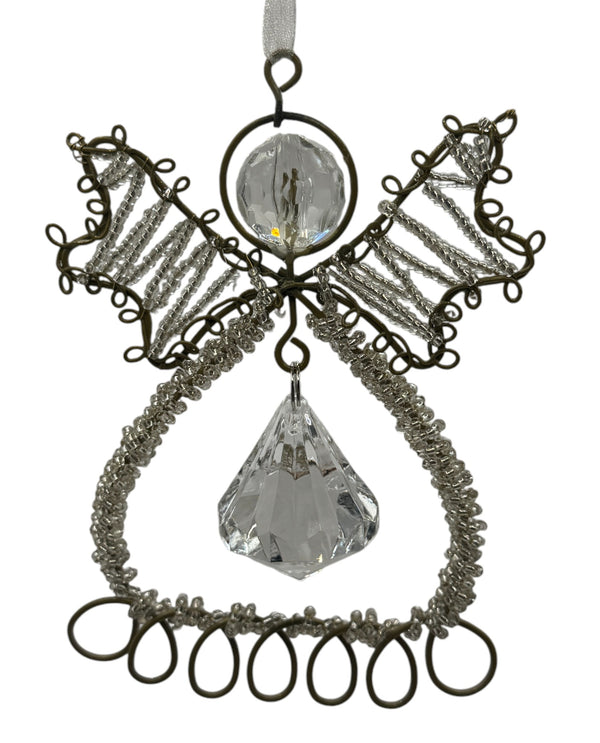 SEED BEAD WIRE ANGEL ORNAMENT RUFFLE