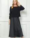 SEE AND BE SEEN D5926 KNIT TOP W/ SATIN SLIP DRESS SET