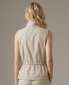 SEE AND BE SEEN T4287 TENCEL COLLAR VEST beige