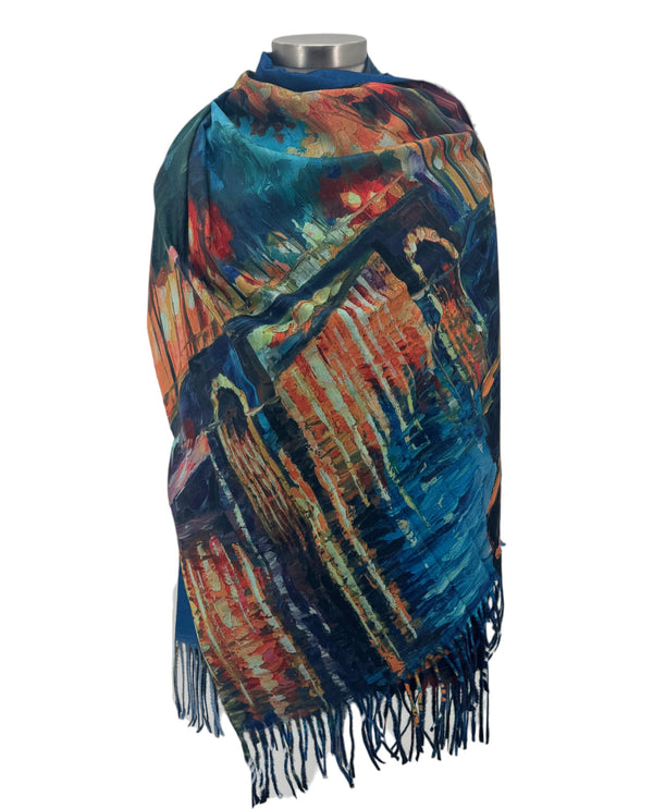 SF23124 WALK IN THE RAIN ART SHAWL