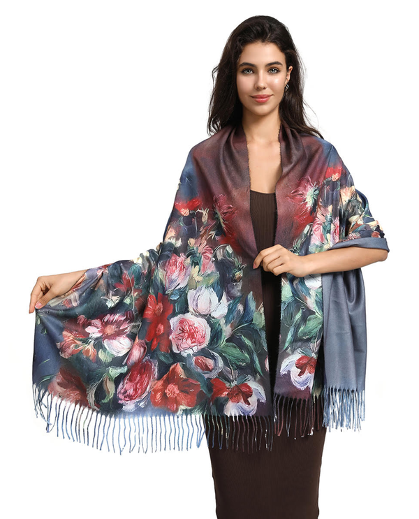 SF23125 MUSEUM ART PRINT SHAWL
