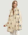 SF2411 REVERSIBLE WOVEN SHAWL FLOWER