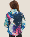 SHANA 26720 PRINT PUFFER JACKET green back