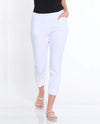 SLIM-SATION M12713PP PULL ON CROP PANT white