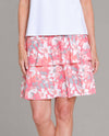 SLIM-SATION M26701WM FLORAL TIERED SKORT coral