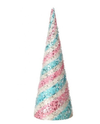 SMALL GLITTER ICED STRIPED CONE TREE MTX73569