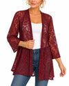 SOFT FLOWY LACE CARDIGAN 9034 burgundy