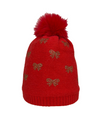 SPARKLING BOW BEANIE BY MIRABEAU RED