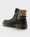 SPRING STEP ICERIDGE WOOL-BLEND CUFF SHORT BOOT BLACK MULTI