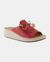 SPRING STEP NEVELLE LEATHER SANDAL RED