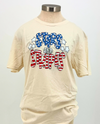 STARS & STRIPES SPARKLE T-SHIRT CREME
