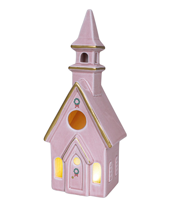 SUGARPLUM CHRISTMAS VILLAGE HOUSES PINK