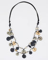 SYLCA DESIGNS BP25N34 JULIETTE DROP DOUBLE STRAND NECKLACE GREY