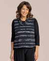 SYMPLI 21249P TOP IT UP SMOCK PRINT BLACK