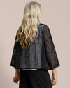 SYMPLI HM325177-4 HONEYCOMB MESH CARDIGAN BLACK