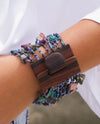Shell & Beads Multi Buck Stretch Bracelet turquoise