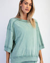 T0110 FRENCH TERRY SHORT SLEEVE TOP DESERT SAGE