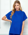 SEE AND BE SEEN T3403 TEXTURED HI-LO SLEEVE TUNIC Royal Blue